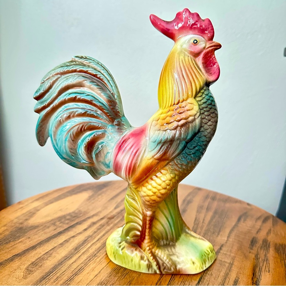 Vintage Large Rooster Made By Stewart B McCulloch California Pottery